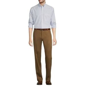 New Roundtree & Yorke Travel Smart Chino Pants 30x30 Stretch Brown No-Iron